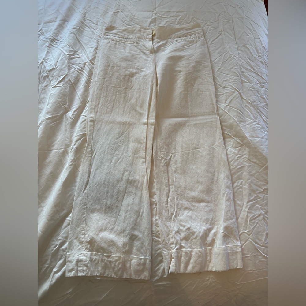 White linen pants